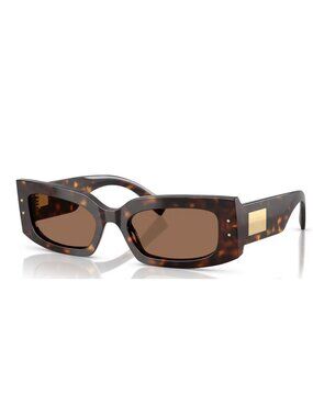 NEW DOLCE & GABBANA DG4479 Rectangle Sunglasses - Havana Frame